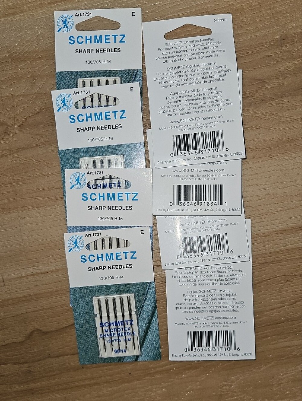 Schmetz Sharp Sewing Machine Needles Size 90/14 - Picture 2 of 3